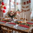 thumbnail image 5 of Black White Chevron Round 15 Inch Placemats Set of 4, Geometric Red Sea Wavy Striped HeatResistant Non Slip Place Mats for Dining Table, Wipeable Braided Kitchen Table Mats for Housewarming, 5 of 9