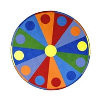Joy Carpet Kid Essentials Early Childhood Color Wheel Rug Round Multicolor 7'7"