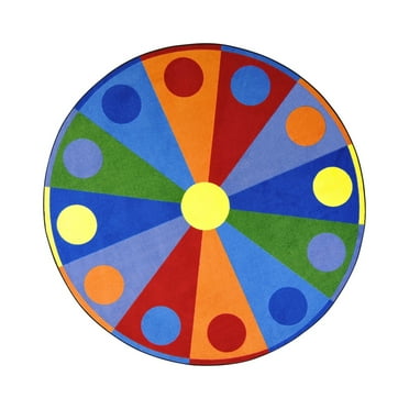 Joy Carpets 1676E Kid Essentials Color Wheel Early Childhood Round Rugs  Multi Color - 7 ft. 7 in.