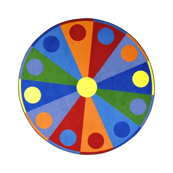 Joy Carpet Kid Essentials Early Childhood Color Wheel Rug Round Multicolor 7'7"