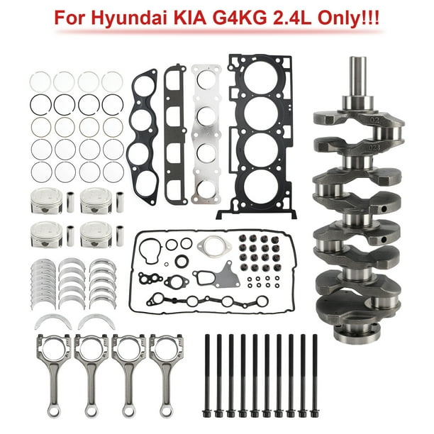 Kit de reconstrucción y reacondicionamiento de motor G4KG 2.4L con bielas de cigüeñal para Hyundai Kia