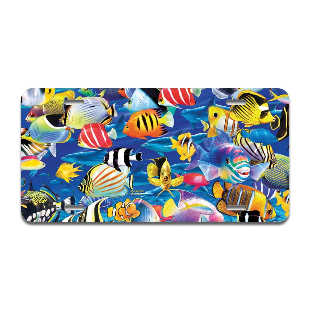 Tropical Fish Aluminum License Plate License Plate 12" X 6" Walmart