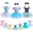 thumbnail image 2 of Disney Frozen Elsa Anna Niñas Tutu Vestido Cosplay Princesa Sirena Ariel Jasmine Belle Blancanieves Disfraz Niño Fiesta de cumpleaños Prom4T (Etiqueta 120) Gao Jinjia LED, 2 of 2
