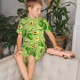 thumbnail image 4 of Fotbe Green Avocado Pijama Estampada de 2 Piezas para Niños – Ropa de Dormir de Manga Corta Cómoda para Niños y Niñas, Camiseta y Shorts de Algodón-Medium, 4 of 6