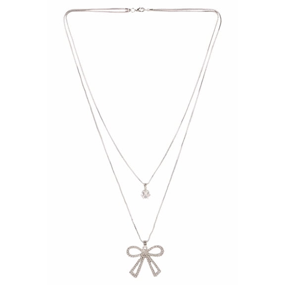 Efulgenz Cubic Zirconia CZ Pendant Multi Layered Chain Necklace for Women Jewelry Gifts