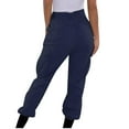 thumbnail image 4 of Idoravan Women's Size Pants Women Casual Solid Color Pockets Buttons Elastic Waist Comfortable Straight Pants, 4 of 9