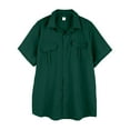 thumbnail image 3 of Men's Casual Button-Down Shirts Hawaiian Shirt Lapel Button Down Solid Color Beach T-Shirt Slim Fit Stretch Shirts Button Down Dressy Casual Tops, 3 of 5