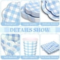 thumbnail image 5 of AUR 192 Pcs Blue Gingham Paper Plates And Napkins Set Party Supplies - For 24 Guests Paper Plates And Napkins Knives Spoons Forks Cups - For Baby Shower Bridal Shower Wedding, 5 of 16