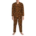 thumbnail image 3 of Susaid Cute Squirrel Print Men's Long Sleeve Pajama Set, Two-Piece Button-Down Loungewear PJs Set, Comfortable Sleepwear for Relaxation-Large, 3 of 7