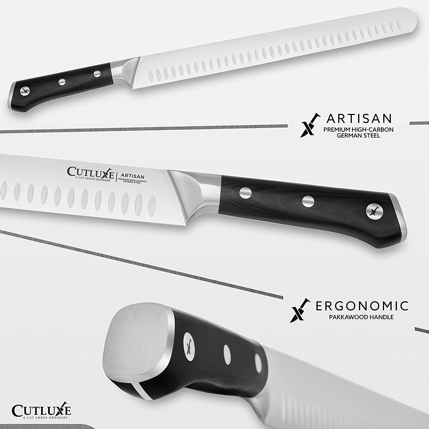 Damask brisket knife, 26cm, adelmayer®, 1 piece, wooden box