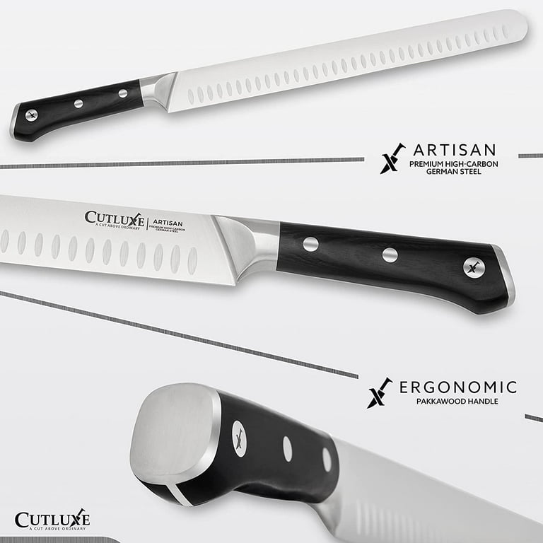 Kitory Slicing Carving Knife 12 Brisket Knife for Meat Turkey Cutting  Forged German High Carbon Steel Granton Metadrop Series - AliExpress