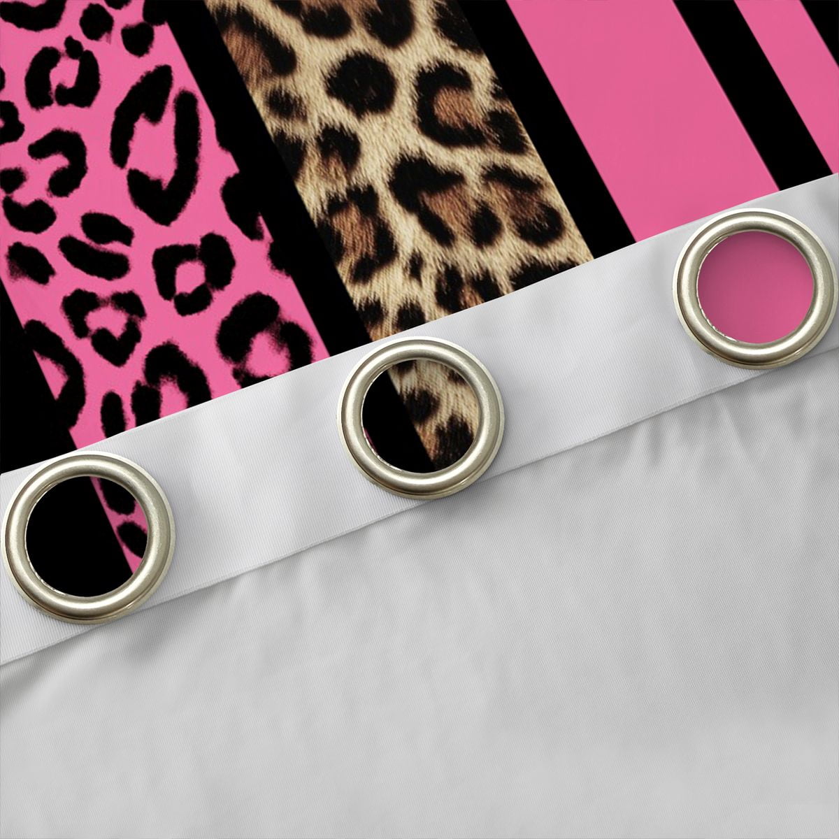 Feelyou Fashion Pink Abstract Curtains Pack of 2 (42x84 Each), Cheetah Leopard Print Curtains Blackout, Chic Polkadots Bedroom Curtains, Blackout Curtains Room Decor