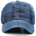 thumbnail image 2 of Gorra de béisbol lavada de algodón vaquero envejecido para papá sombrero ajustable polo camionero estilo unisex, 2 of 7
