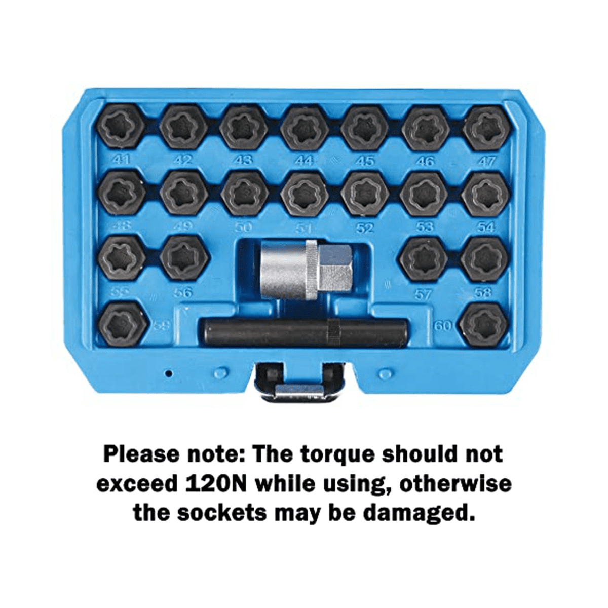 22PCS Wheel Locking Nut Key Kit, Wheel Lock Nut Socket Adapter Set, Wheel Anti-Theft Lug Nut Removal Tool