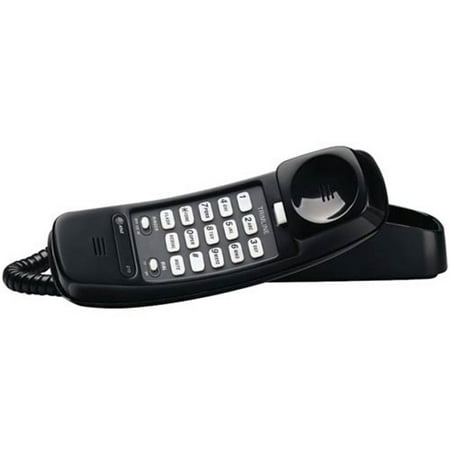 AT&T 210 Basic Trimline Corded Phone, No AC Power Required, Wall-Mountable, Black