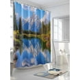 thumbnail image 3 of Fsddascl Blue Mountain Shower Curtain Set - 54" x 78" Washable Bathtub Curtain with 12 Hooks, Green Forest Modern Art Pastoral Waterproof Fabric Stall Shower Curtains for Bathroom/Bathtub Décor, 3 of 6