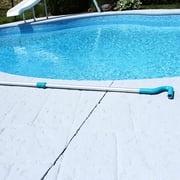 Bluescape 14 ft Telescopic Pool Pole with Easy-Pull Handle, Silver and Teal