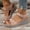 Light Pink, variant on Women's Round Toe Wedge Heel Sandals, Soft Cushioned Sole, Slip-On Comfortable Casual Summer Beach Footwear for All-Day Walking Navy 37