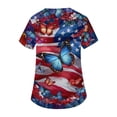 thumbnail image 5 of KDDYLITQ United States 250th Anniversary Shirts for Women July 4th Printed Short Sleeve Tops Summer Usa Star Stripes Causal Blouses 250 Years Birthday Graphic V Neck T-Shirts Dark Blue 5XL, 5 of 6