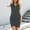 Gray, variant on Woman Summer Dresses Women's Solid Hip Wrap V-Neck Button Irregular Women's Dress