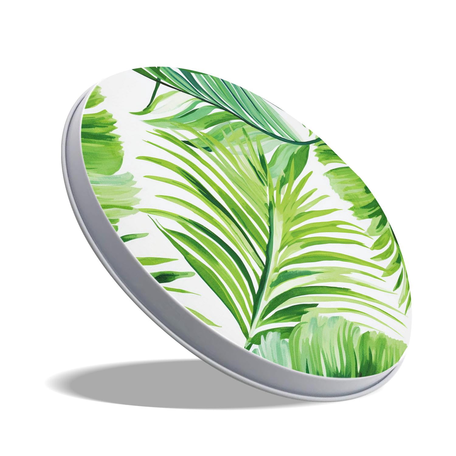 Round Stove Burner Covers 4 Pcs for Home Decor Cooktop Decorative ,Watercolor Palm Tree Leaves Summer Green creative, Metal Round Stove Burner Covers 8Inch And 10Inch