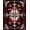 Black Red White, Pattern 5, variant on ODIKA 8'x10' Washable Area Rug Non-Slip Chair-Friendly Mat Halloween Gothic Coffin Skull Bat Web Cross Decorations Horror for Dining Room, Large Office, Lounge