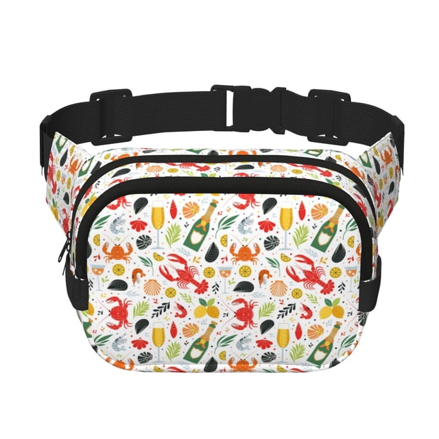 Disketp Crabs Shrimps Riñonera de Doble Capa, Bolsa de Cintura Ajustable para Viajes, Correr y Senderismo, Riñonera Ligera para Hombre y Mujer