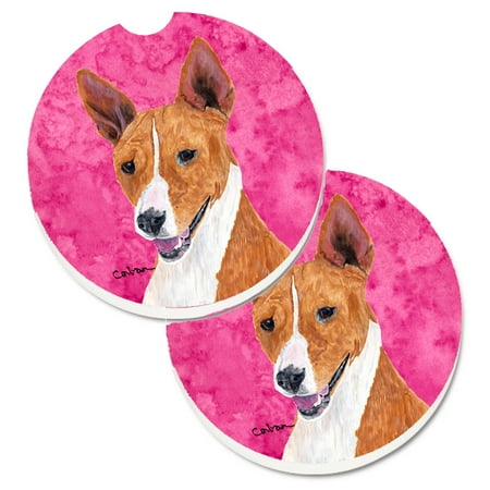 

Carolines Treasures SC9124PKCARC Pink Basenji Set of 2 Cup Holder Car Coasters Large multicolor