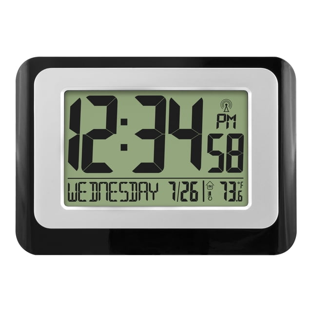 Reloj de Pared Atómico Digital La Crosse Technology W88631 Negro