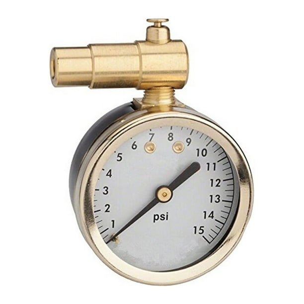 EeaseMX Manómetro mecánico de 15 psi con alivio de presión para neumáticos.