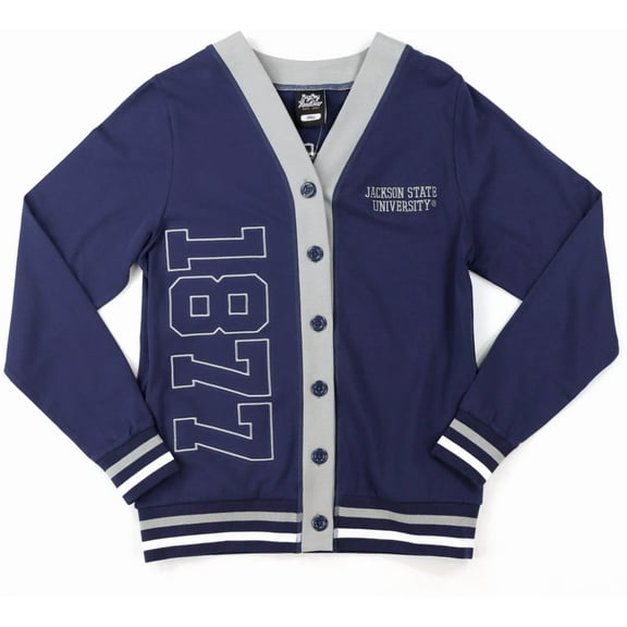 Big Boy Jackson State Tigers S12 Womens Cardigan [Navy Blue - S]