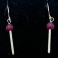 thumbnail image 3 of Natural Precious Gemstone Ruby Sterling Silver Earrings | 1 3/8 Inch Long |, 3 of 7