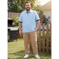 thumbnail image 5 of DARING DIVA Men's Big Tall Business Short Sleeve Office Knitted Golf Shirts 6XL Light Blue, 5 of 7