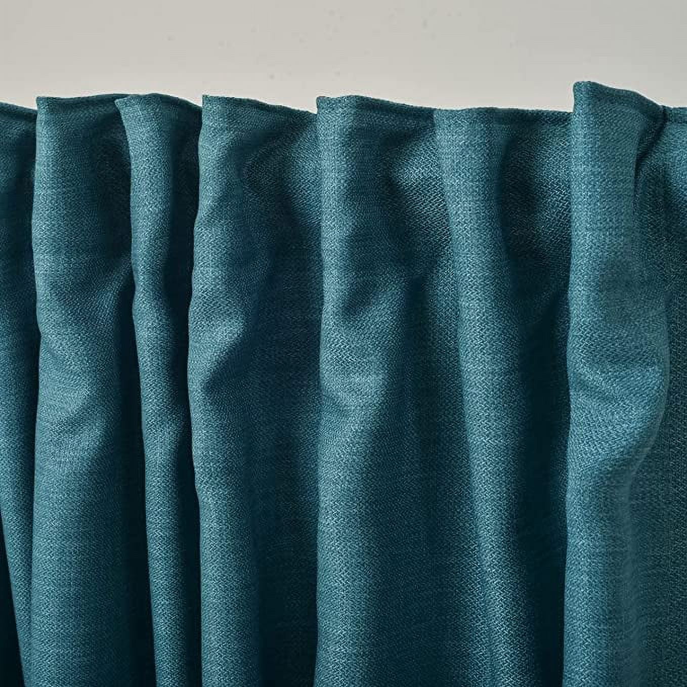 3S Brother's Home Decorative Indigo Blue Curtains Extra Wide Extra Long Luxury Colors Linen Look Custom Made 5-25 Feet Made in Turkey Hang Back Tab ( 1 Panel ) Home Décor (52"Wx108"L)