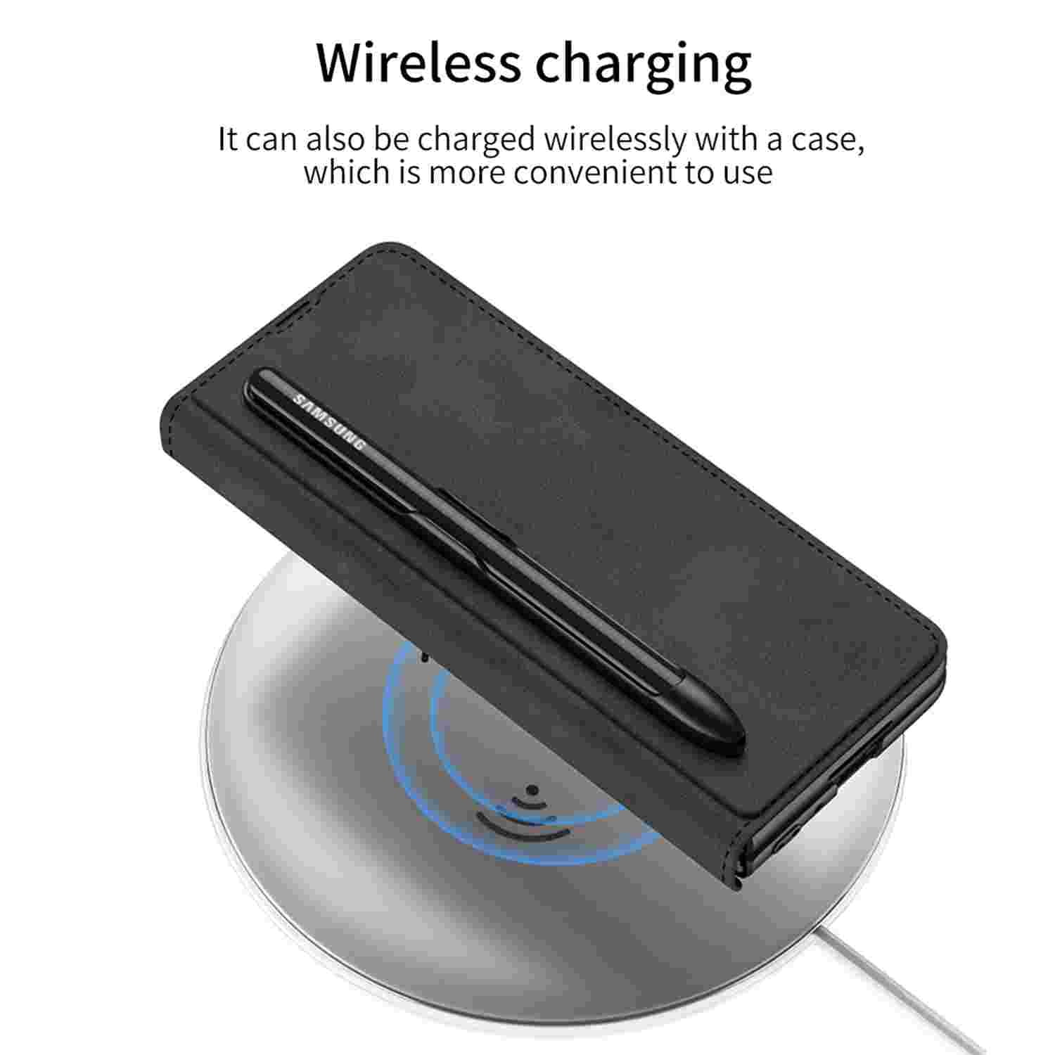 TECH CIRCLE For Samsung Galaxy Z Fold 6 5G Case, Slim Fit Luxury PU Leather Removable S Pen Holder Kickstand Protective Flip Wallet Case For Samsung Galaxy Z Fold 6 5G,Carbonfiber Texture