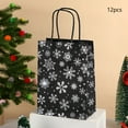 thumbnail image 5 of 12 Pcs Christmas Kraft Paper Bag Bronzing Gift Bags Silver Foil Black Gift Treat Goodie Bag with Handle for Holiday New Year Party Packaging Decor, 5 of 6