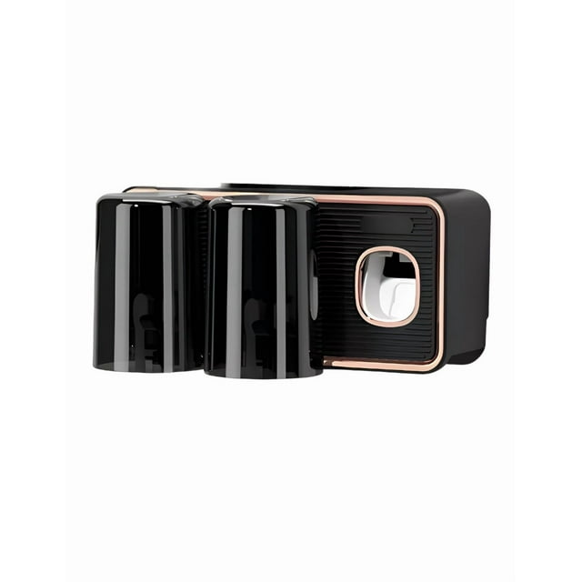 Porta Cepillos Xtellar De Pared color negro, Organizador Con Dispensador De Pasta