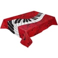 thumbnail image 3 of Piano Keys Music Note Red Table Cloth Waterproof Dining Tablecloth for Table Kitchen Decorative Coffee Cuisine Party Table Cover, 3 of 7