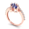 thumbnail image 2 of Solitaire with Accents Engagement Ring for Women - 1.48ct Simulated Tanzanite in 14K Rose Gold Promise Ring, 2 of 6