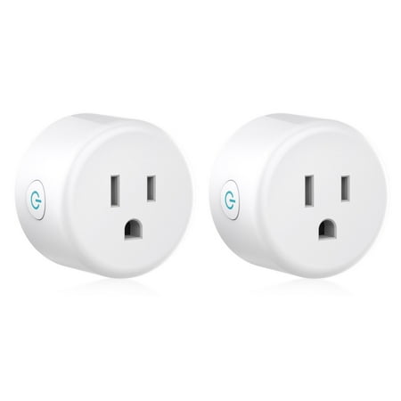 WP5-2: Gosund Smart Plug, 2-in-1 Compact Design 2.4 GHz Wi-Fi Smart Plug, Alexa Smart Plug compatible with Google Assistant, ETL Certified 120V 10A Smart Outlet with Timer, 2 Pack