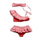 thumbnail image 1 of Traje de baño con volantes para niña pequeña, conjunto de bikini, ropa de playa de un hombro, traje de baño de princesa de 3 piezas, 6-12 meses, rojo Feliz Sencillez, 1 of 5