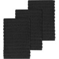 thumbnail image 1 of Royale Collection 100% Combed Terry Cotton, Highly Absorbent, Kitchen Dish Cloth Set, 13-3/4" x 12", 3-Pack, Solid Black, 1 of 8
