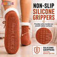 thumbnail image 5 of Girls Cabin Socks, Soft Sole Sweater Knit with Non-Slip Silicone Grippers, RUST, M/L, 5 of 9