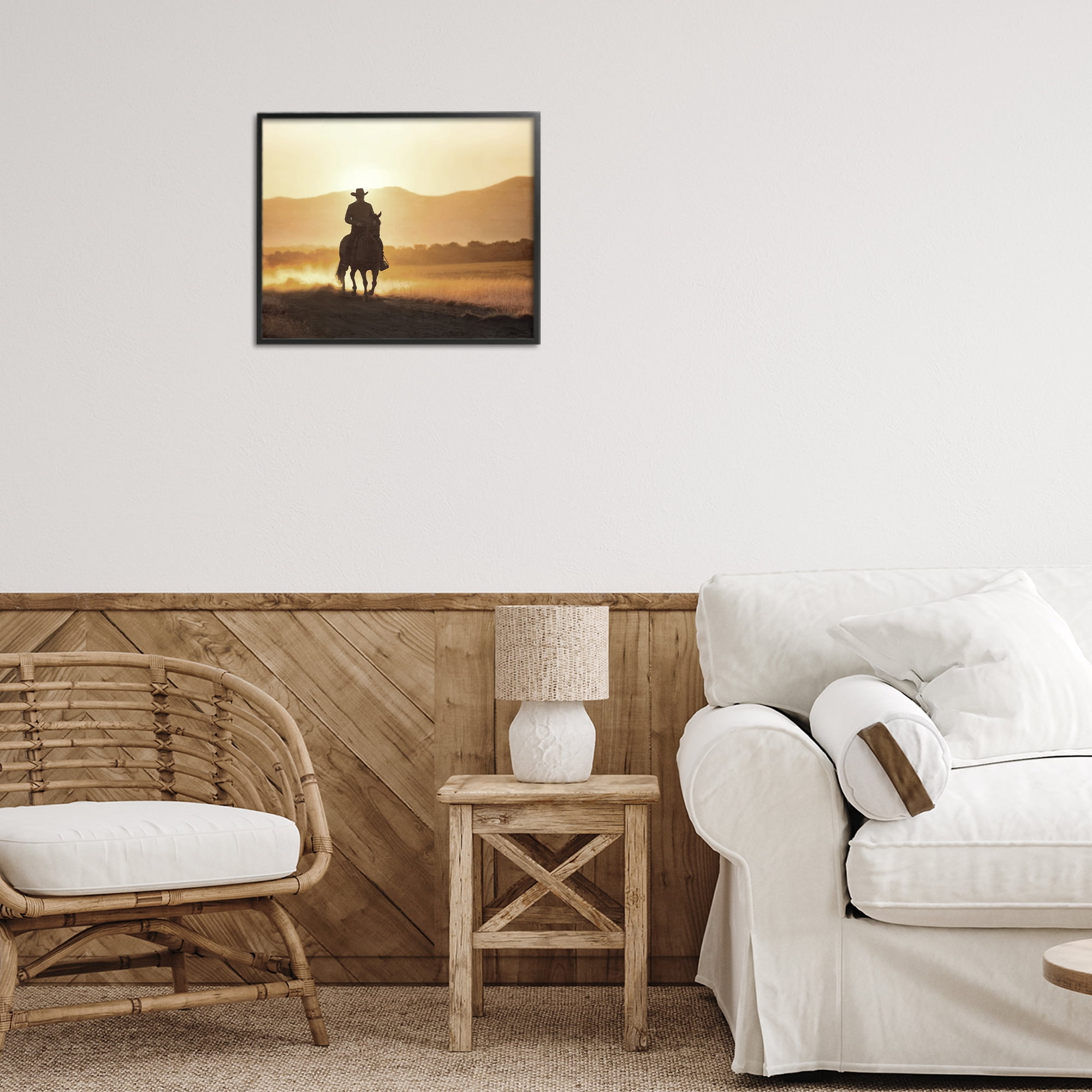 Stupell Industries Cowboy's Ride Home Black Framed Giclee Art, design by Kim Allen