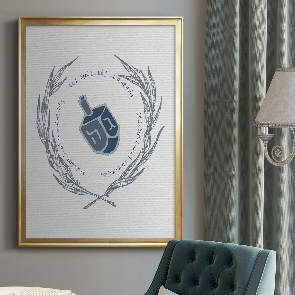 Hanukkah Dreidel Premium Framed Print - Ready to Hang