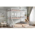 thumbnail image 5 of Bellemave Metal Twin Over Twin Over Full Bunk Bed, Triple Bed with Ladder and Safety Guardrail, 3 Bunk Bed for Teens Adults, Heavy Duty Bunkbeds No Box Spring Needed, White, 5 of 12