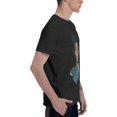 thumbnail image 3 of Jean Michel Basquiat Men's Rock Band Music Hawaiian Crew Neck Cotton Short Sleeve T Shirts, 3 of 5