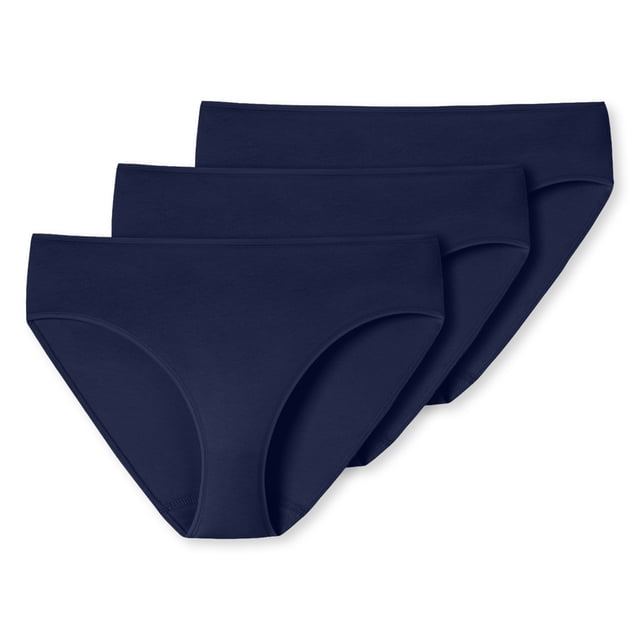 SCHIESSER calzoncillos para señoras en paquete de 3 - Jazz-Pants, Cotton Essentials, Basic, Stretch Azul oscuro M (Medium)