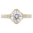 thumbnail image 2 of 1 1/10 ct. t.w Center 6.5MM Round Lab Created Moissanite Diamond Solitaire Floral Flower Engagement Rings In 14K Yellow Gold Over Sterling Silver(G-H Color,VVS1 Clarity, 1.10 Cttw)6, 2 of 7