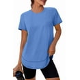 thumbnail image 3 of Ronuti Womens Workout Tops Activewear T-Shirts Short Sleeve Sun Protection Quick Dry Spring Summer, 3 of 10